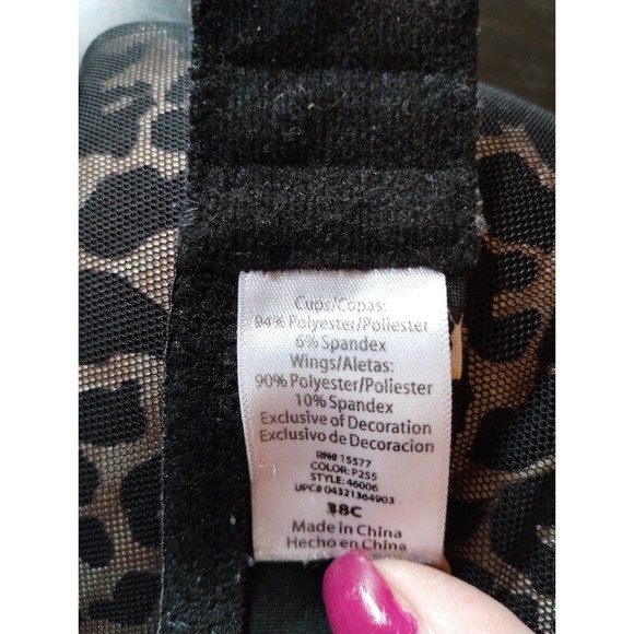 Kindly Yours Women's Bra 38C Underwire Lightly Padded Leopard - Picture 5 of 12